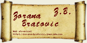 Zorana Bratović vizit kartica